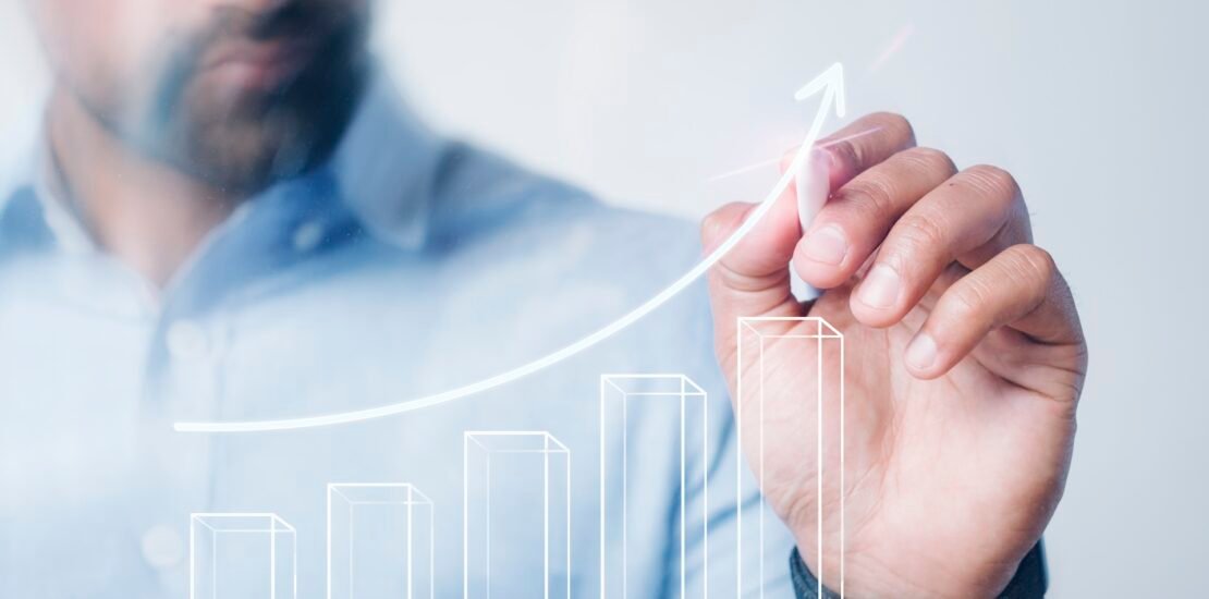 Man giving a business presentation using a high technology digital pen